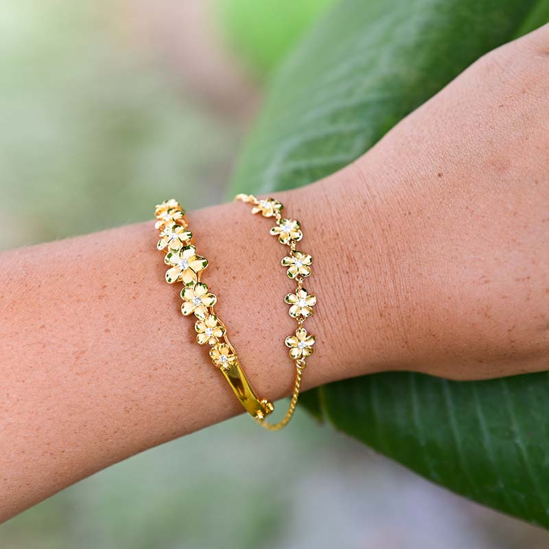 Plumeria Rope Bracelet