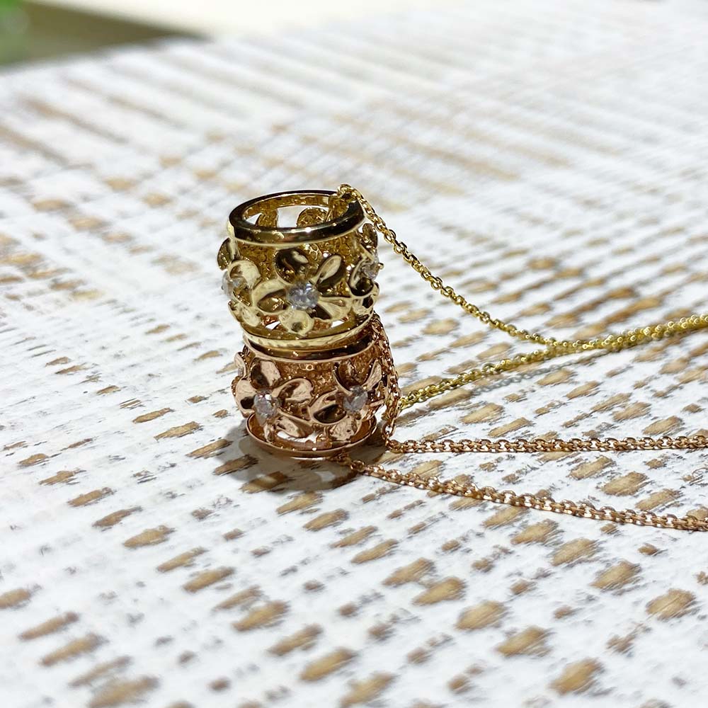 Plumeria Lei Barrel Pendant