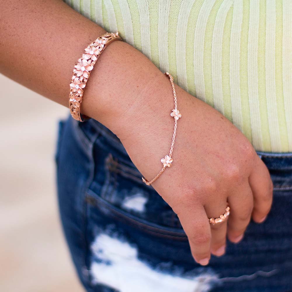 Plumeria Infinity Ring