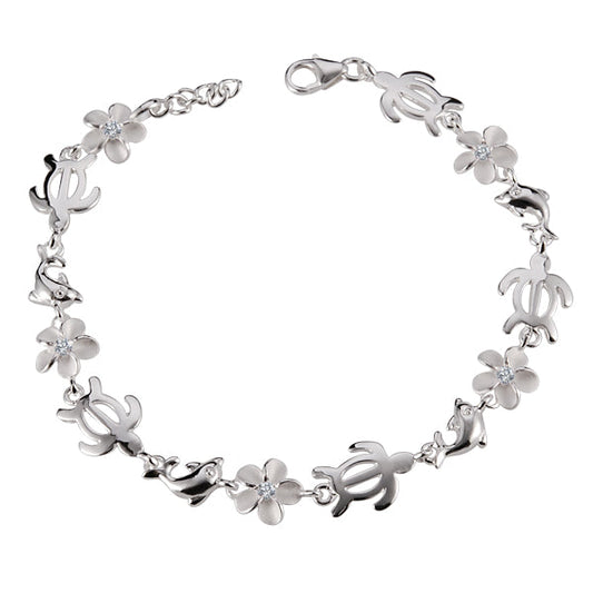 Plumeria & Sea Life Friends Bracelet