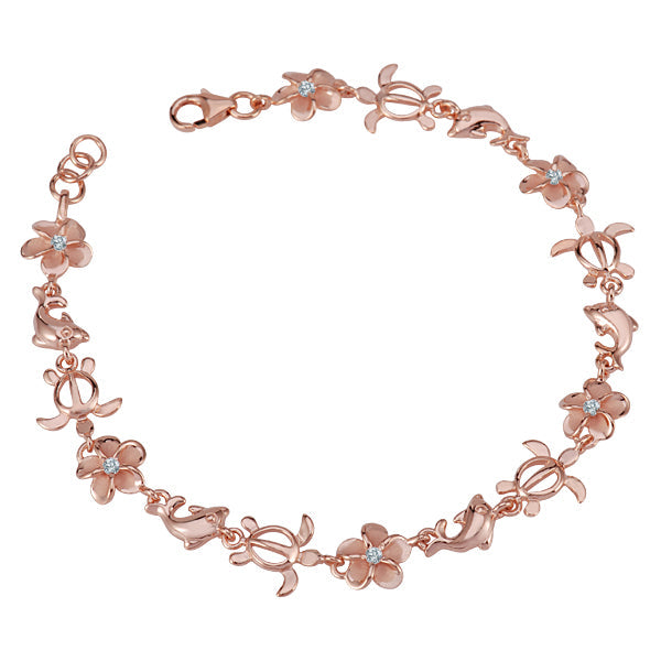 Bracelet Plumeria et amis de la vie marine