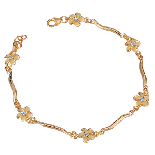 Plumeria Glow Bar Bracelet