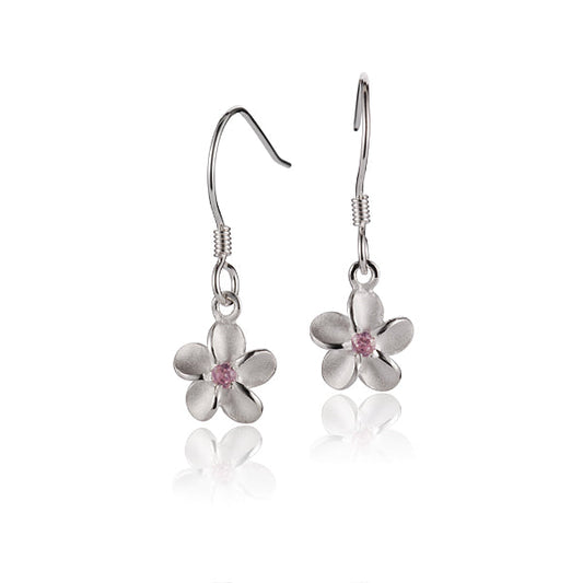 Plumeria Matte Hook Earrings