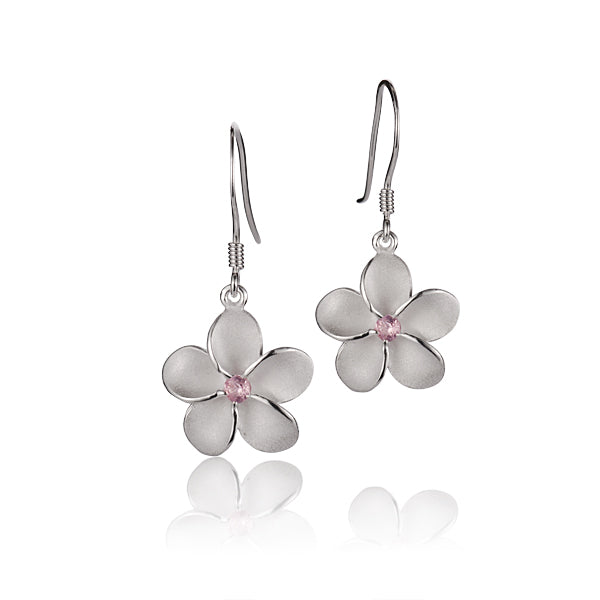 Boucles d'oreilles à crochet mat Plumeria