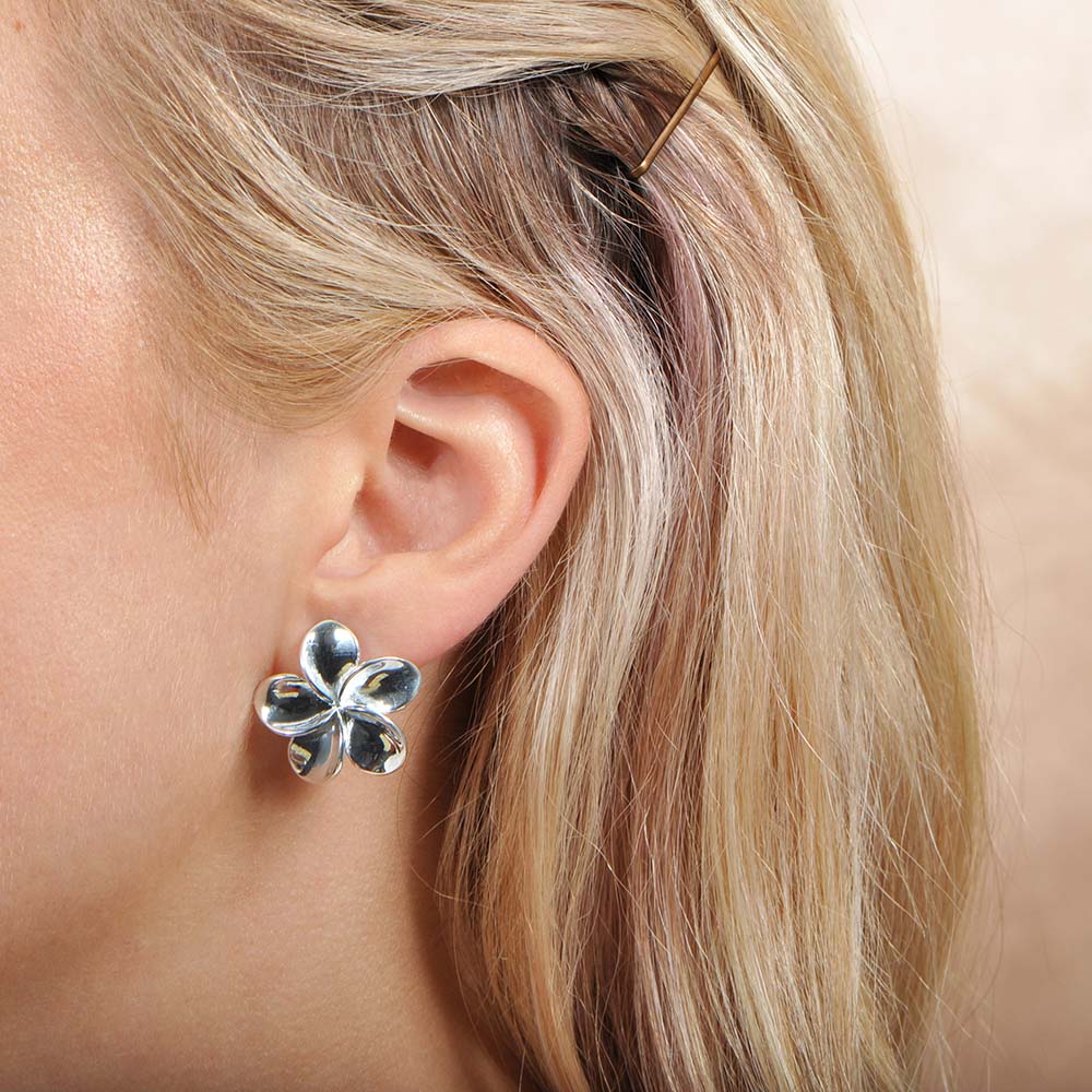 Boucles d'oreilles clip Plumeria Gloss Omega