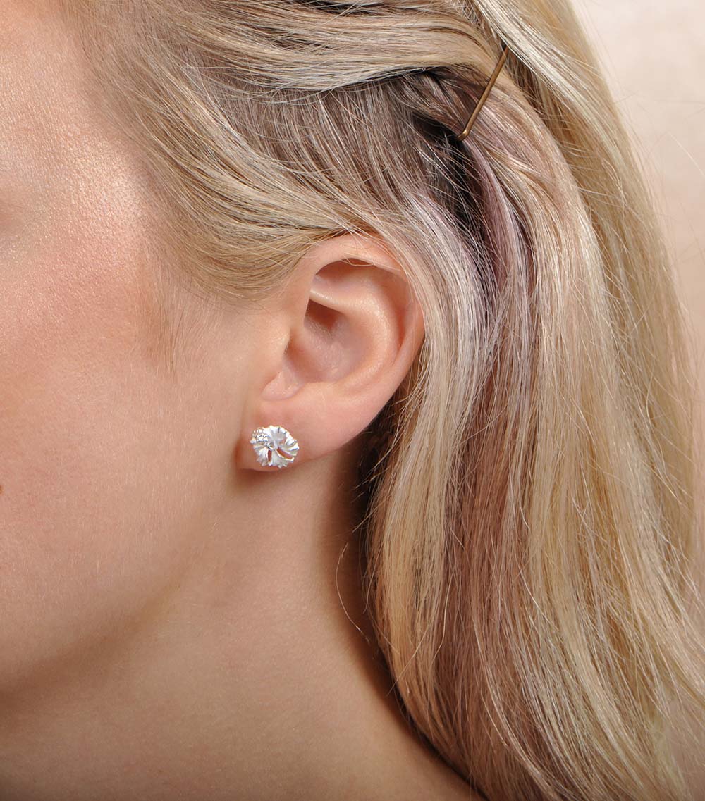 Hibiscus Matte Stud Earrings