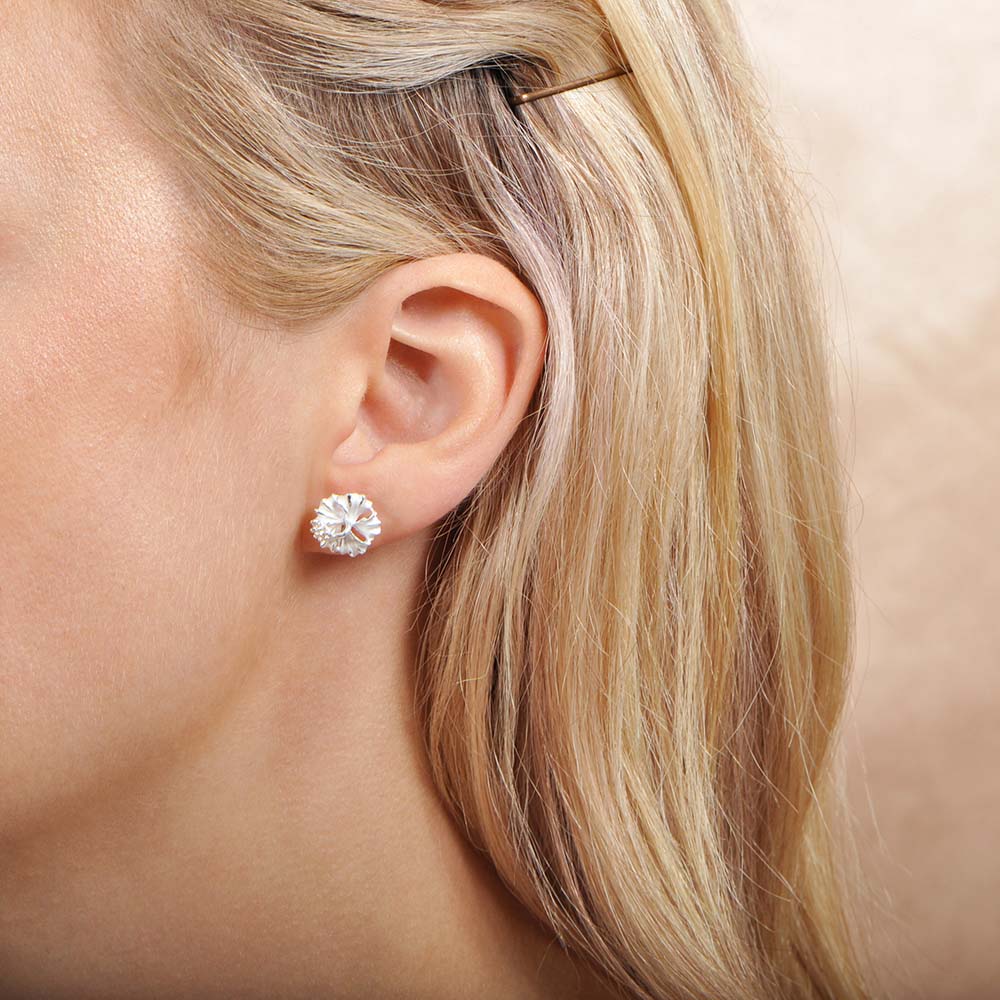 Hibiscus Matte Stud Earrings