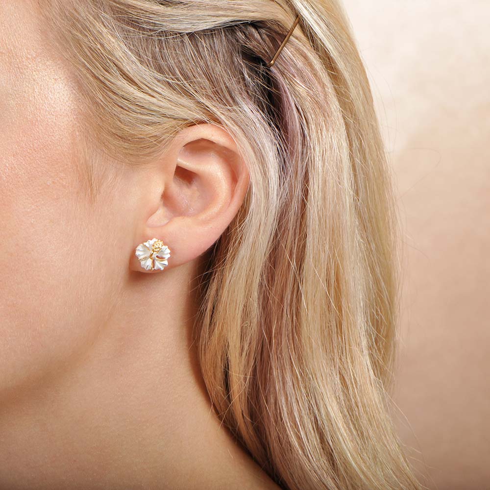 Hibiscus Matte Stud Earrings