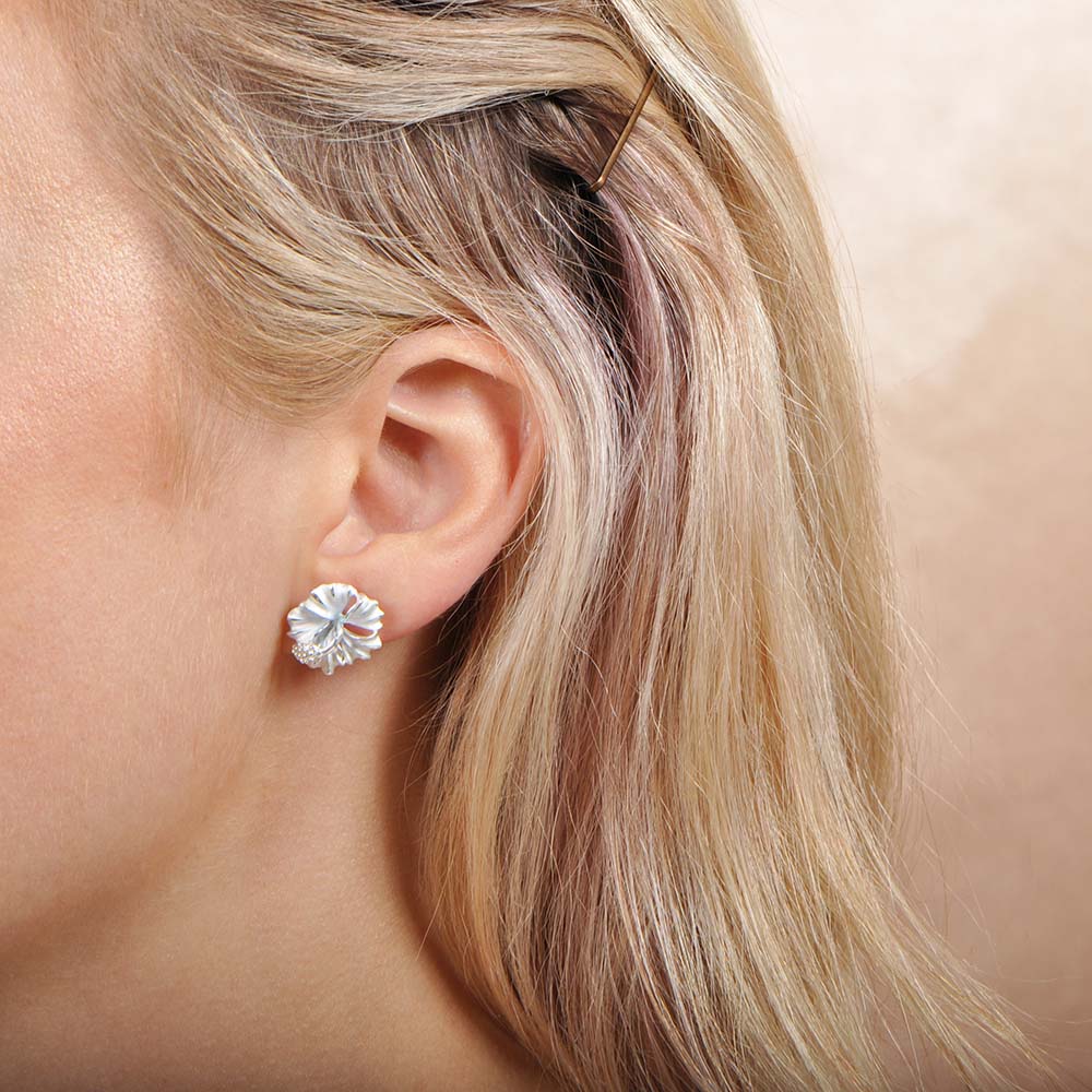 Hibiscus Matte Stud Earrings