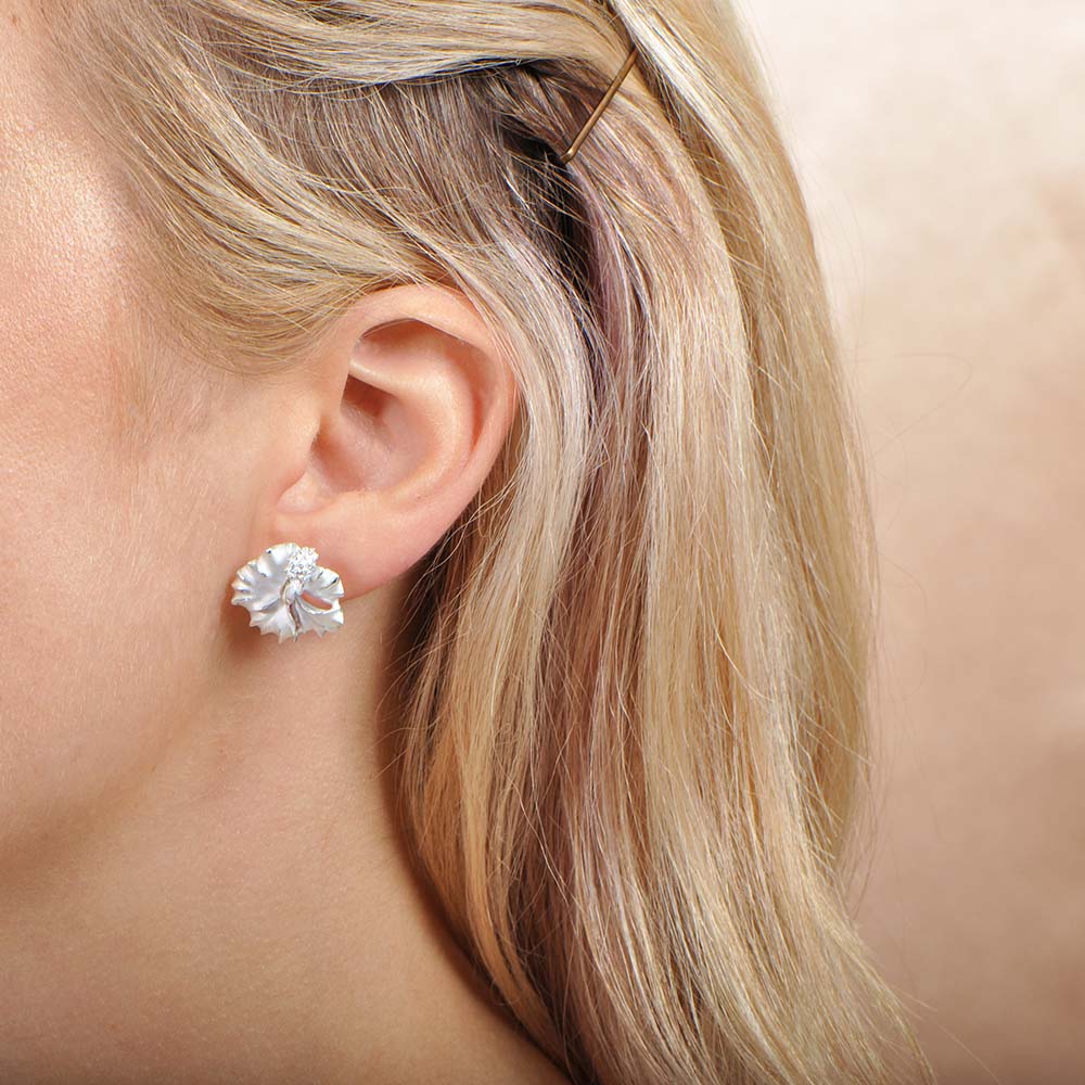 Hibiscus Matte Stud Earrings