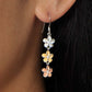 Boucles d'oreilles crochet de givre Plumeria tricolore