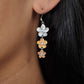 Tricolor Plumeria Frost Hook Earrings