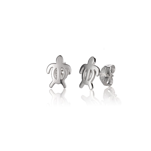 The picture is a pair of sterling silver sea turtle earrings. 