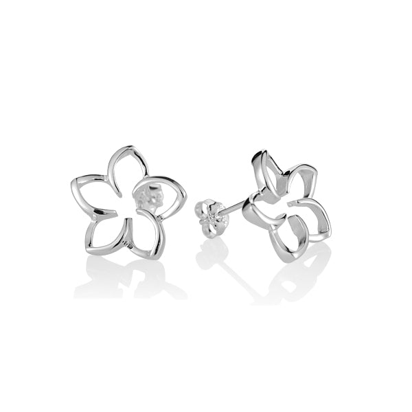 The photo is sterling silver plumeria stud earrings. 