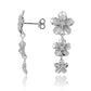 The picture shows a rhodium plated white gold vermeil stud earrings with cubic zirconia. 