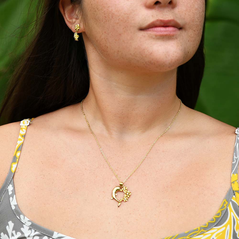 Boucles D'oreilles Pendantes Deux Plumerias