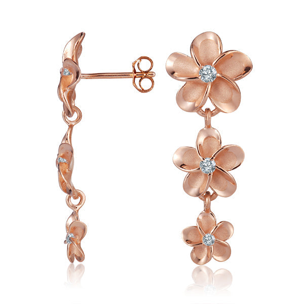 The picture is a pair of rose gold vermeil cubic zirconia stud earrings.