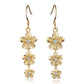 The photo show sterling silver yellow gold vermeil rhodium finish flower hook earrings with cubic zirconia gems. 