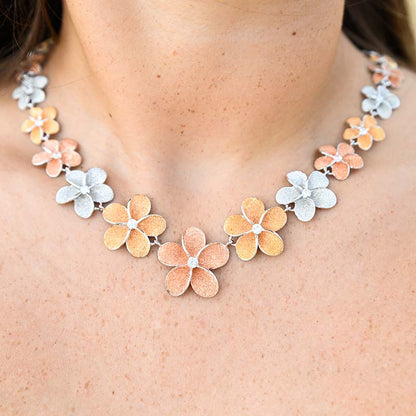 Plumeria Frost Lei Necklace