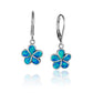 Opal Plumeria Lever Back Earrings