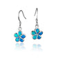 Opal Plumeria Hook Earrings