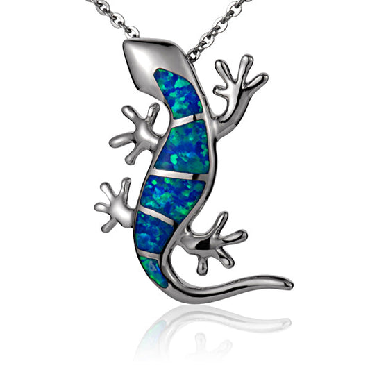 Opal Gecko Pendant