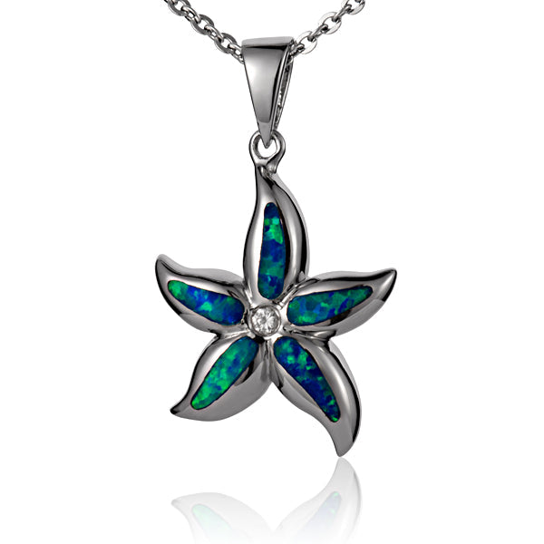 Pendentif étoile de mer opale délicate