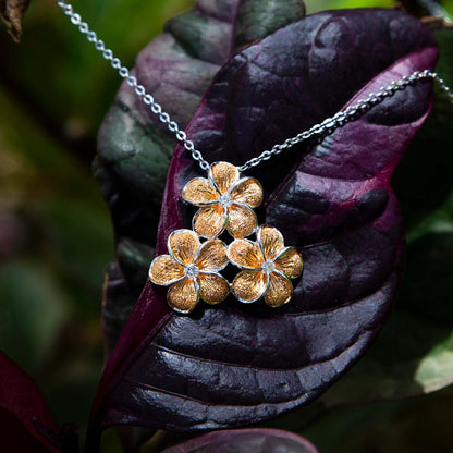 Plumeria Cluster Frost Pendant