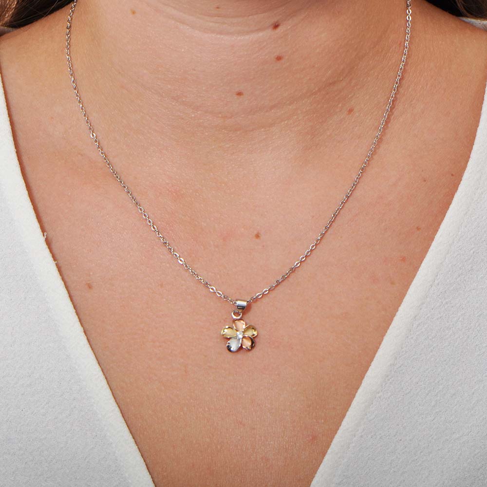 Tricolor Plumeria Pendant