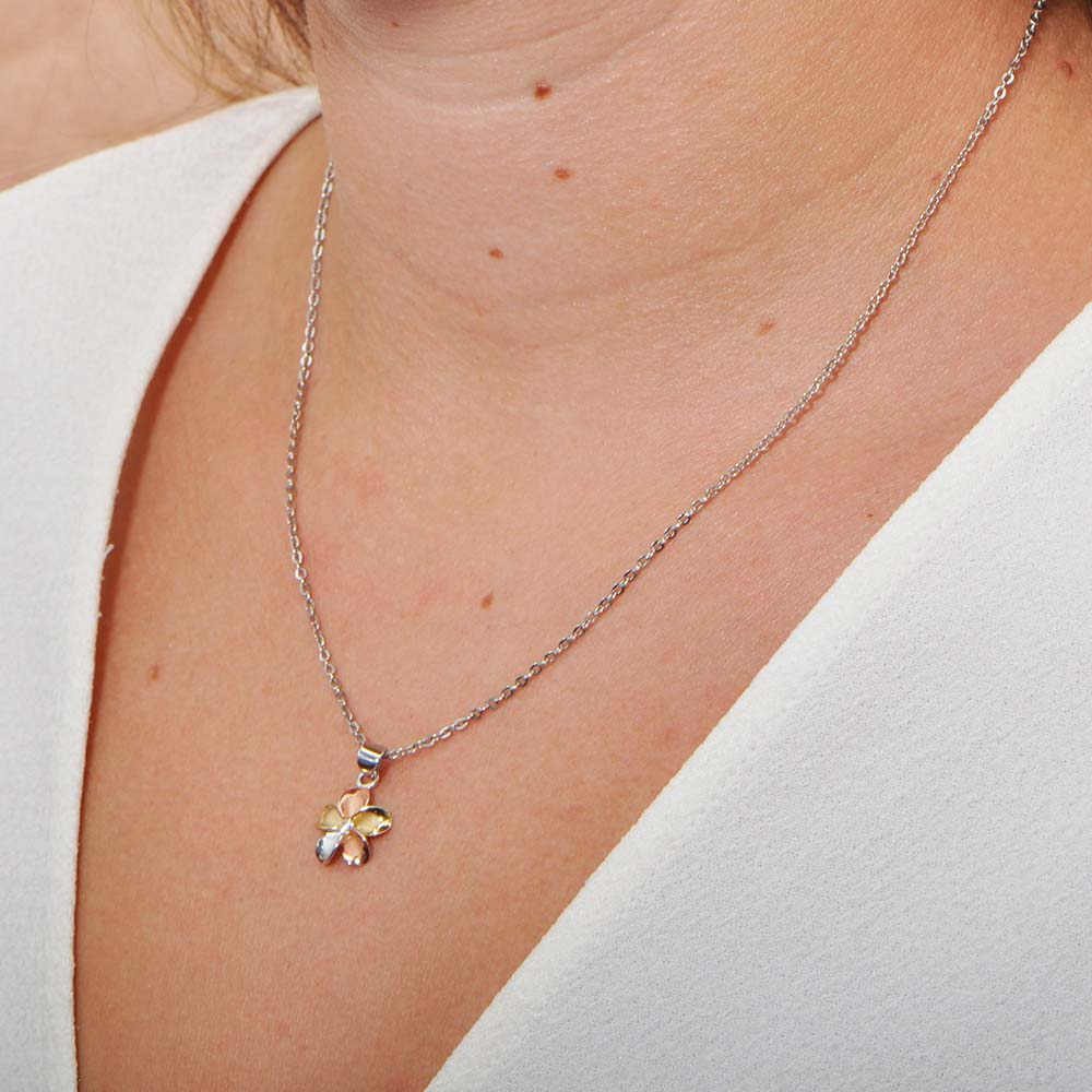 Tricolor Plumeria Pendant