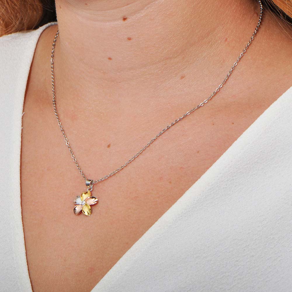 Tricolor Plumeria Pendant