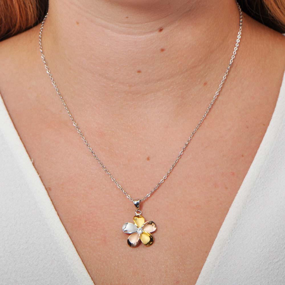 Tricolor Plumeria Pendant