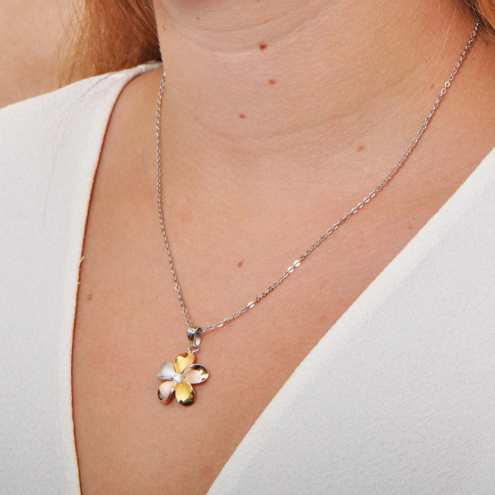 Tricolor Plumeria Pendant