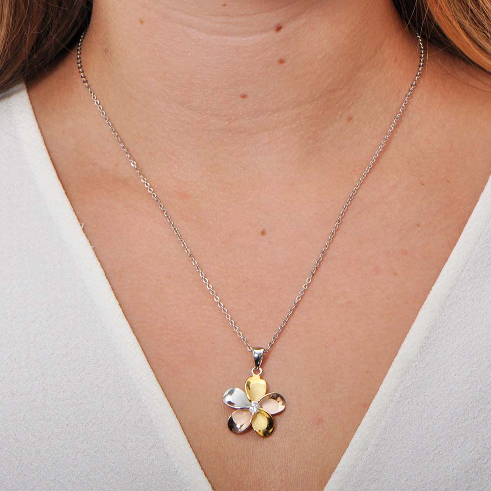 Tricolor Plumeria Pendant
