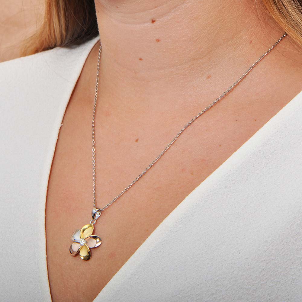 Tricolor Plumeria Pendant