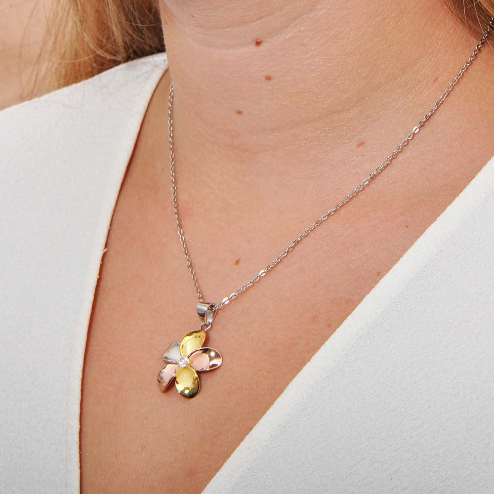 Tricolor Plumeria Pendant