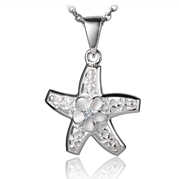 Pendentif étoile de mer en fleurs
