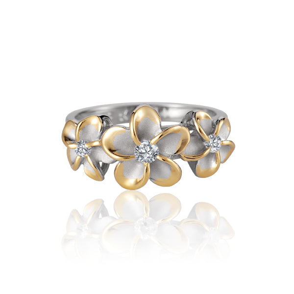 Three Wishes Plumeria Ring