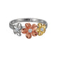 Tricolor Three Wishes Plumeria Ring