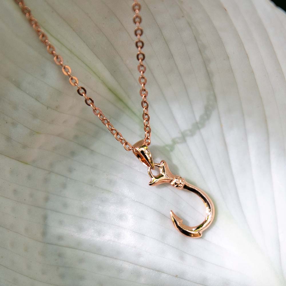 Golden Fishhook Pendant Yellow Gold